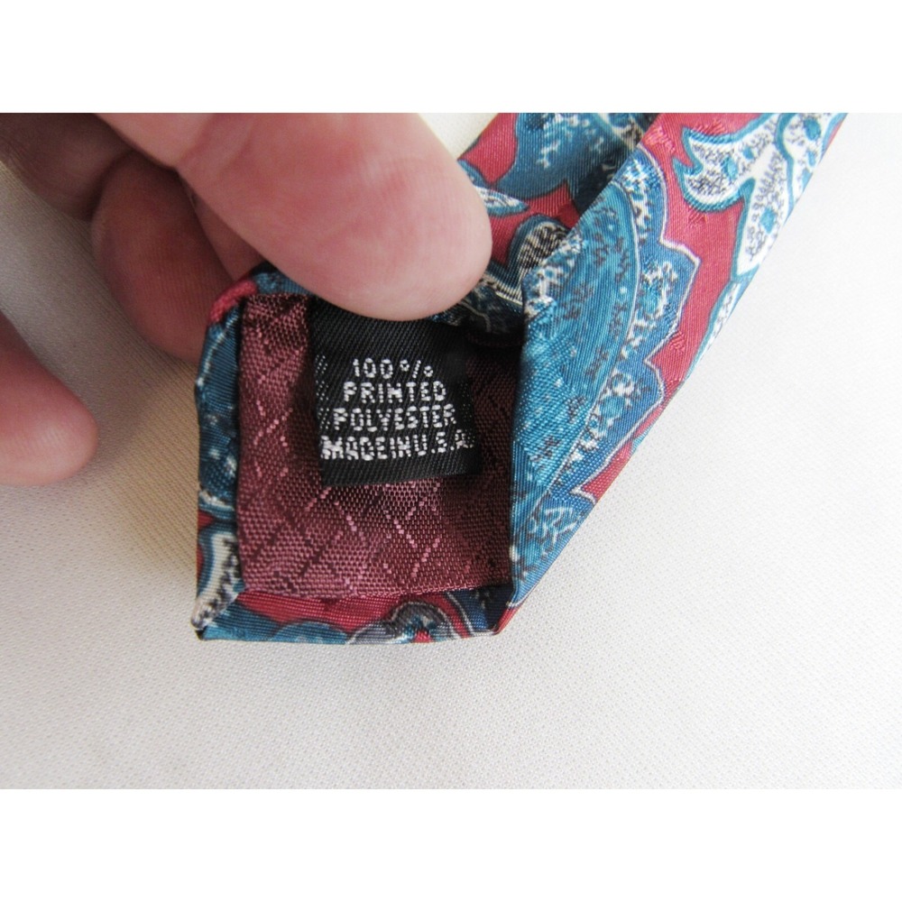 Christian Dior Monsieur Tie Burgundy & Teal Paisley and Vine Pattern USA - Picture 4 of 6